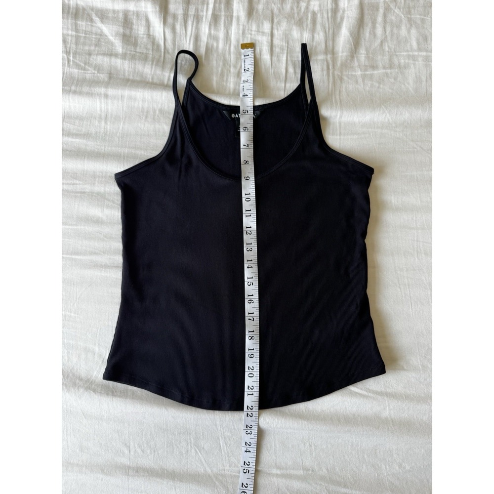 Athleta Tank Top Women's Medium Solid Black Spaghetti Strap Stretchy Cami - Picture 4 of 7